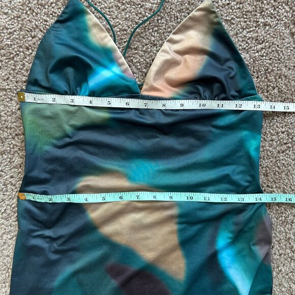 SHEIN SXY Summer Tie-Dye Print Butterfly Sexy Halter Bodycon Dress NWT Large - Picture 9 of 10